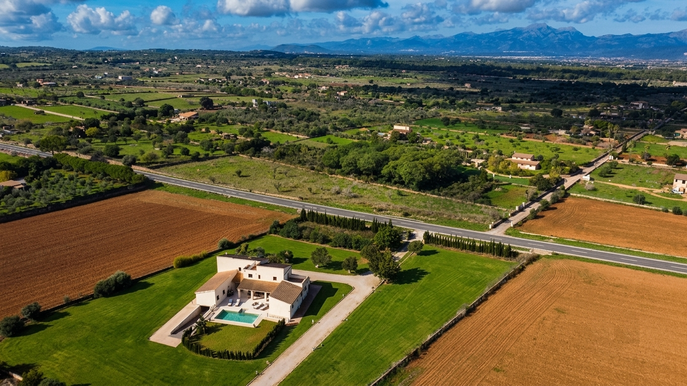 Gran finca recién construida con piscina y garaje