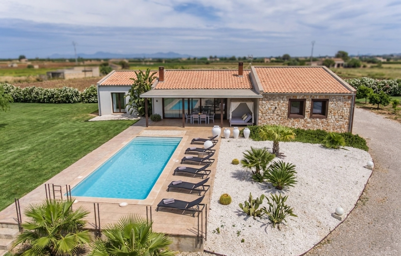 Finca con licencia vacacional ETV y casa de huéspedes en Sa Pobla