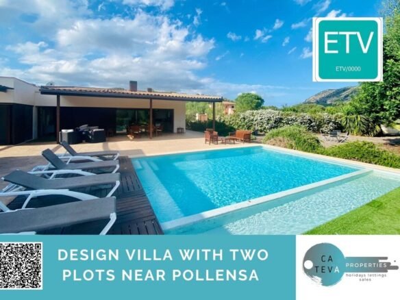 Moderna Villa con licencia vacacional y piscina con un solar edificable en Crestatx, Mallorca