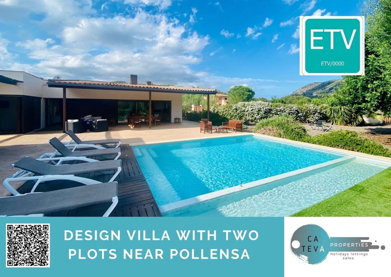 Moderna Villa con licencia vacacional y piscina con un solar edificable en Crestatx, Mallorca